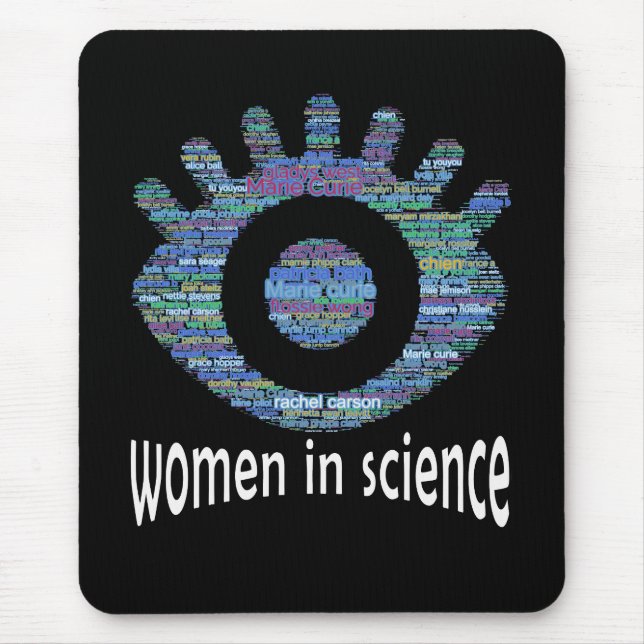 Frauen in der Wissenschaft Mädchen Augen Word Fill Mousepad (Vorne)