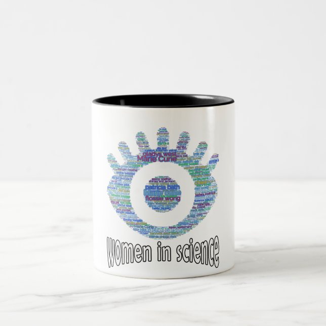 Frauen in der Wissenschaft Mädchen Augen Word Fill Zweifarbige Tasse (Mittel)