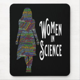 Frauen in der Wissenschaft Silhouette Wortschatz Mousepad