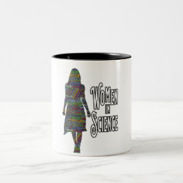 Frauen in der Wissenschaft Silhouette Wortschatz Zweifarbige Tasse