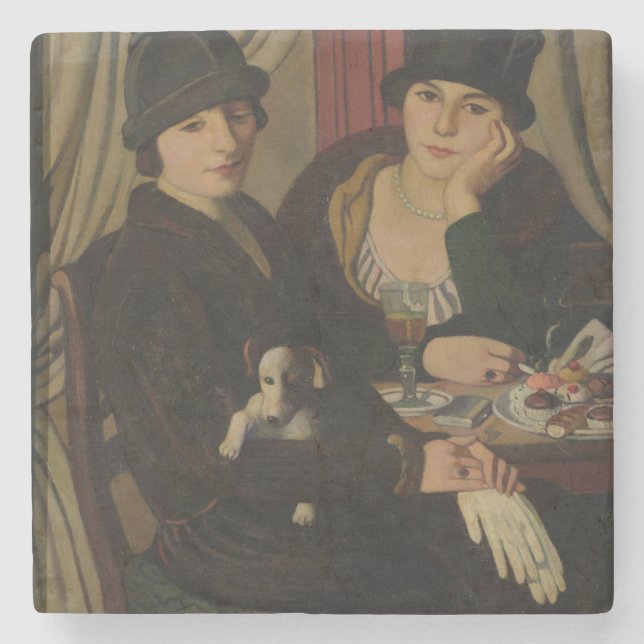 Frauen in einem Café, c.1924 Steinuntersetzer (Vorderseite)