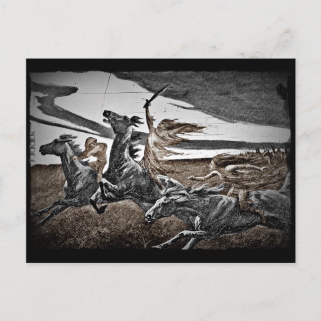 Frauen in einem Sturm Postkarte (Vorderseite)