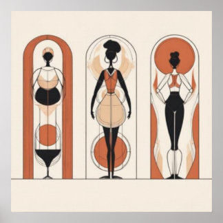 Frauen in Form – Geometrische feminine Wandkunst Poster