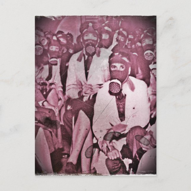 Frauen in Gasmasken Postkarte (Vorderseite)