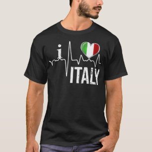 Frauen in Liebe Italien Herzschlag Flaggenstaat It T-Shirt