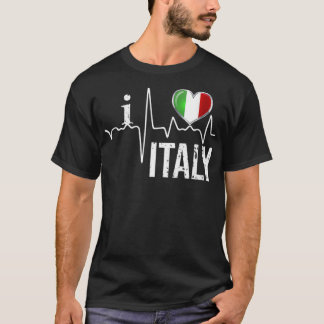 Frauen in Liebe Italien Herzschlag Flaggenstaat It T-Shirt