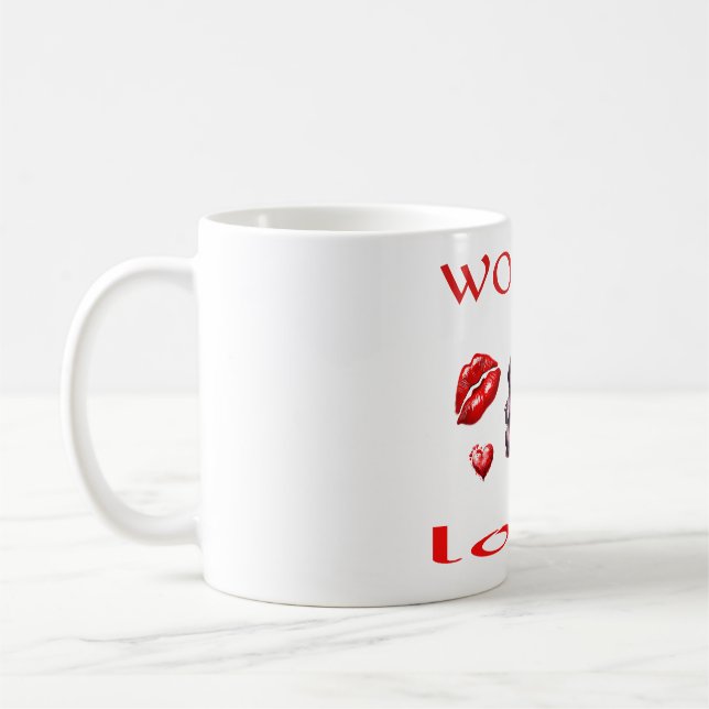 "Frauen in Liebe" - Kunst des Valentinstag Kaffeetasse (Links)