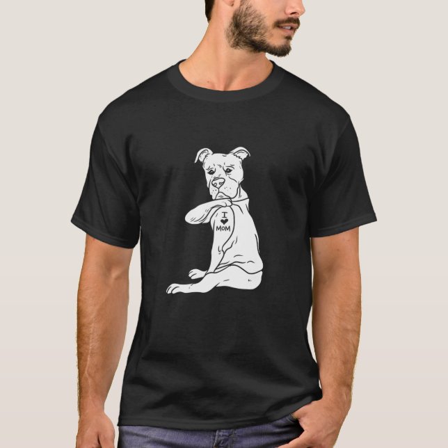 Frauen in Liebe Mama Pitbull Liebe Pit Bull Dog Ei T-Shirt (Vorderseite)