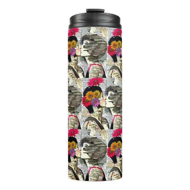 Frauen in Liebe | Pride Kiss Thermosbecher (Vorderseite)