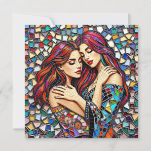 Frauen in Liebe   Romantische Embrace Karte