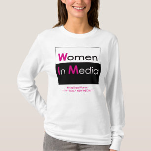 Frauen in Medium-langem Hülsen-T-Shirt Weiß T-Shirt