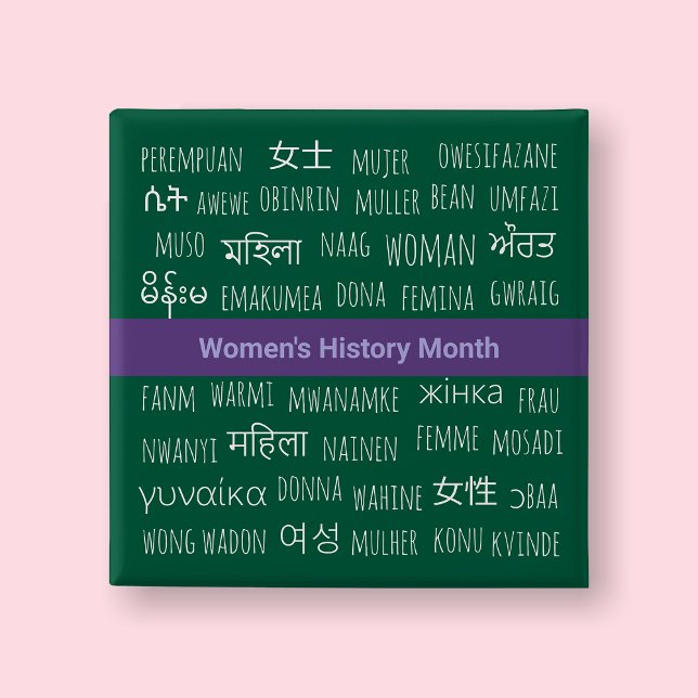 Frauen in mehreren Sprachen - Frauengeschichte Mon Button (Women History Month )