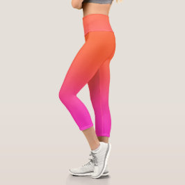 Frauen in Orange Gradient Capri Leggings