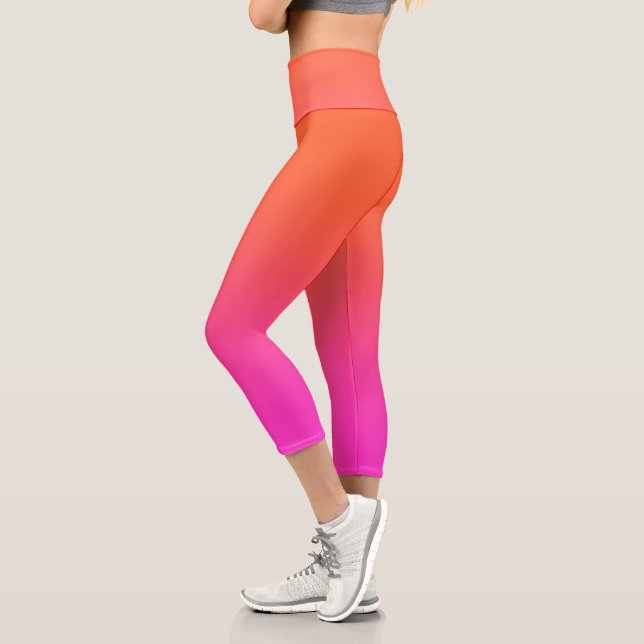 Frauen in Orange Gradient Capri Leggings (Links)