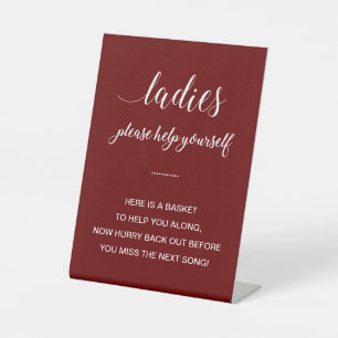 Frauen in Red Women's Ladys Badekorb Artikel Hochz Sockelschild