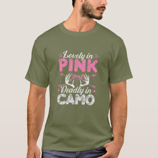 Frauen in rosa, tödlich in der Camouflage, Bow-Jag T-Shirt
