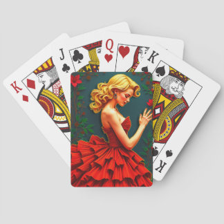 Frauen in roten Dress-Classic-Spielkarten Spielkarten
