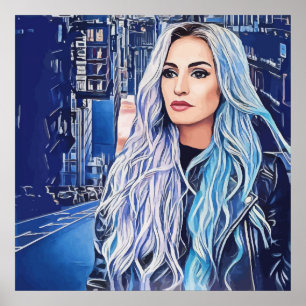 Frauen in urbaner Abstrakter Kunst Poster