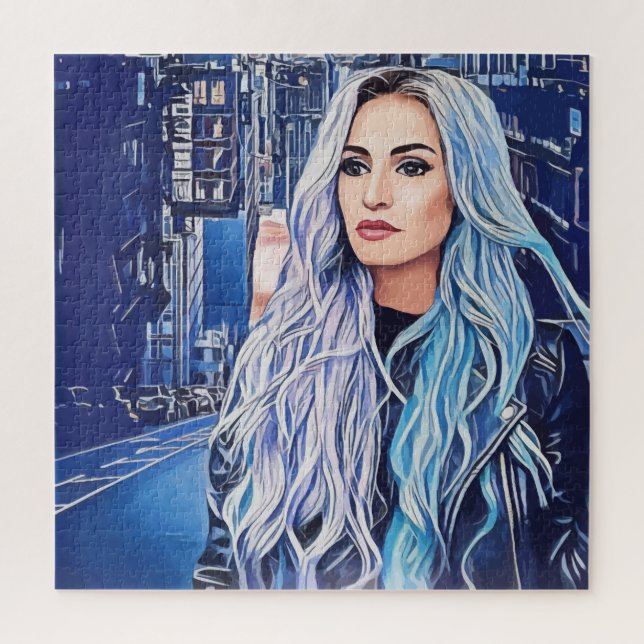 Frauen in urbaner Abstrakter Kunst Puzzle (Vertikal)