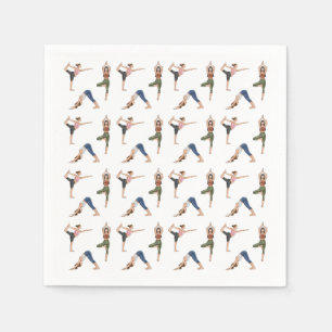 Frauen in Yoga-Posen beim Stretching Lustiges Work Serviette