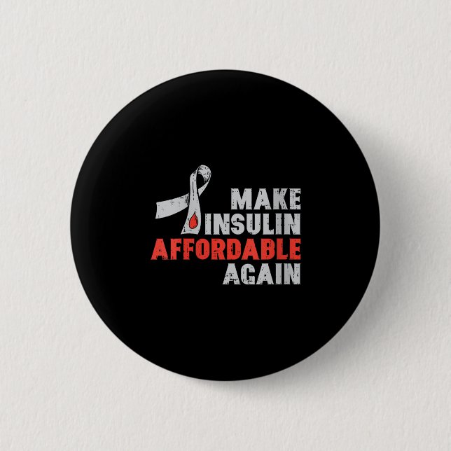 Frauen Insulintherapie Diabetes Awareness Blood Gl Button (Vorderseite)