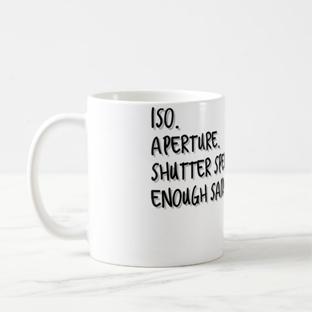 Frauen Iso Blende Verschlussgeschwindigkeit Genug  Kaffeetasse (Links)