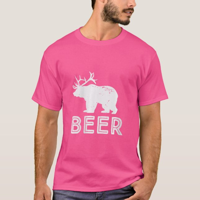 Frauen jagen Bärenbier T-Shirt (Vorderseite)