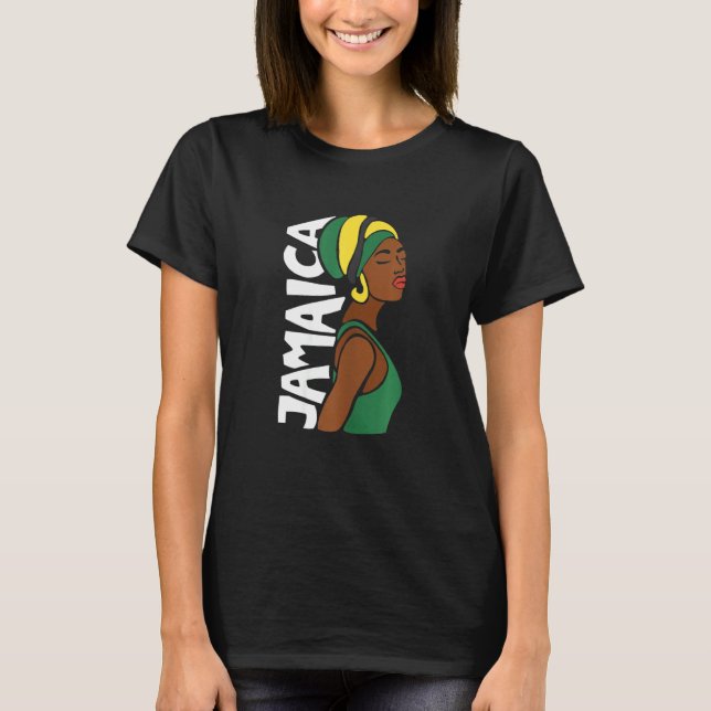 Frauen Jamaica jamaikanische Flagge Karibische Sou T-Shirt (Vorderseite)
