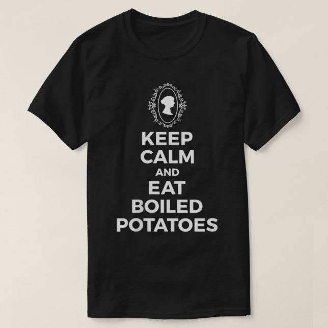 Frauen Jane Austen Pride und Prejudice Behalt Calm T-Shirt (Design vorne)