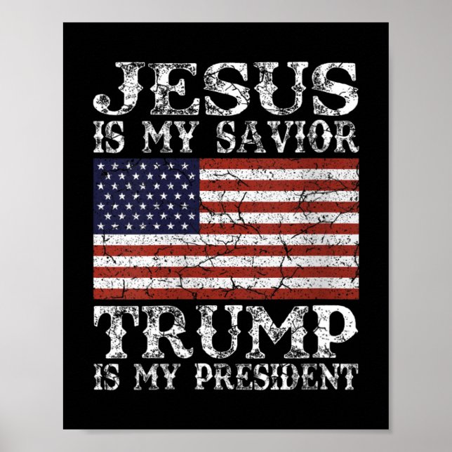 Frauen Jesus ist mein Retter Trump ist mein Präsid Poster (Vorne)