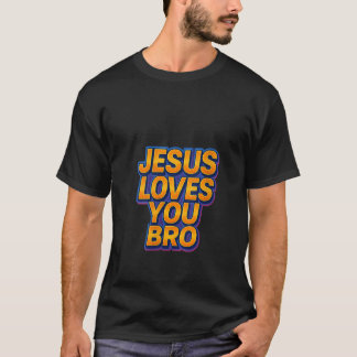 Frauen Jesus Liebt Dich Bro Religiös Christlich V T-Shirt