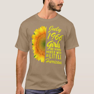 Frauen Juli Mädchen 1966 Sonnenblume 56. Geburtsta T-Shirt
