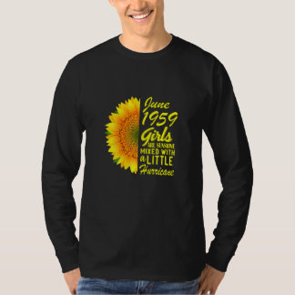 Frauen Juni Mädchen 1959 Sonnenblume 63. Geburtsta T-Shirt