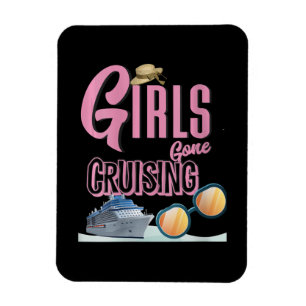 Frauen Jute Hat Girls Gone Cruise Magnet