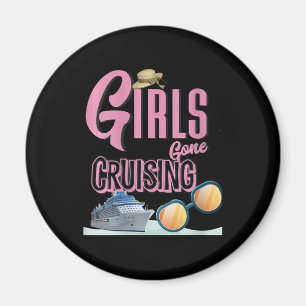 Frauen Jute Hat Girls Gone Cruise Magnet