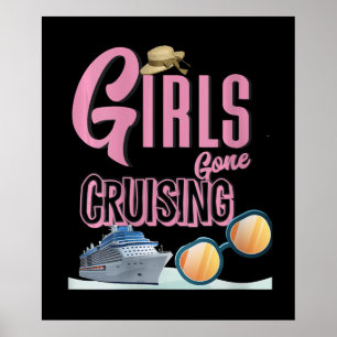 Frauen Jute Hat Girls Gone Cruising Poster