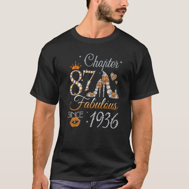 Frauen Kapitel 87 EST 1936 87 Jahre alt 87. Geburt T-Shirt (Vorderseite)