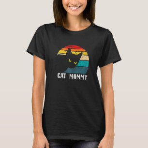 Frauen Katze Mami Vintag Retro Vintage Katzen Mama T-Shirt