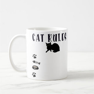 Frauen-Katzen-Regeln Grafikdruck 100% Baumwolle Kaffeetasse