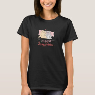Frauen Katzenpaar Liebe ist Liebe Valentinstag T-Shirt