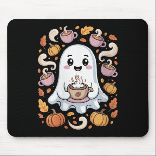 Frauen Kawaii Geist Kaffee Kunst für die gruselige Mousepad