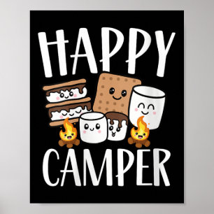 Frauen Kawaii Smore Glücklicher Camper Camping-Cre Poster