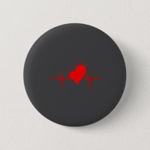 Frauen Keep On Tickin! Ekg Herzschlag Kuh Ventil H Button