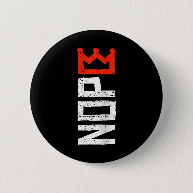 Frauen Kein König Protest Schild Vertikal Nope V-A Button (Vorderseite)
