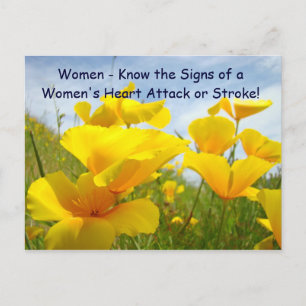 Frauen kennen Anzeichen für Herzinfarkt-Schlaganfä Postkarte