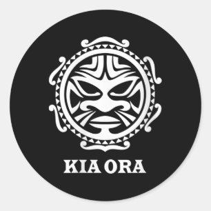 Frauen Kia Ora Maori Kultur Symbol Haka Tanz Neu Runder Aufkleber
