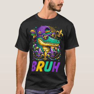 Frauen Kinder Mardigator Alligator Bruh Mardi Gras T-Shirt