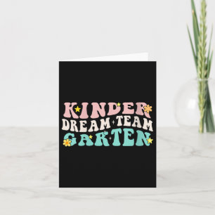 Frauen Kindergarten Dream Team Retro Groovy Teache Karte