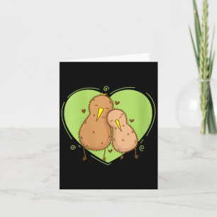 Frauen Kiwi-Vogel ist verliebt Kiwi-Frucht Tier Karte