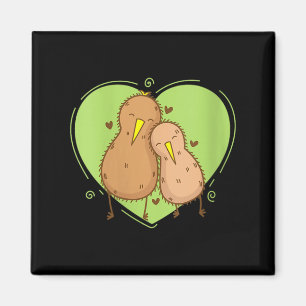 Frauen Kiwi-Vogel ist verliebt Kiwi-Frucht Tier Magnet